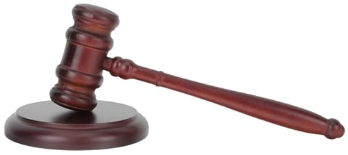 Martillo de juez de madera con juego de Base redonda, martillo de subasta for abogados, jueces, procedimientos legales y uso en subasta Mazas de madera