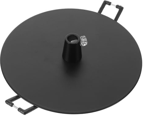 GALPADA Flache Runde Metall Deckenrosette Schwarz mit sicherer Befestigung und nahtlosem Design für Pendelleuchten und Downlights bei Renovierungen