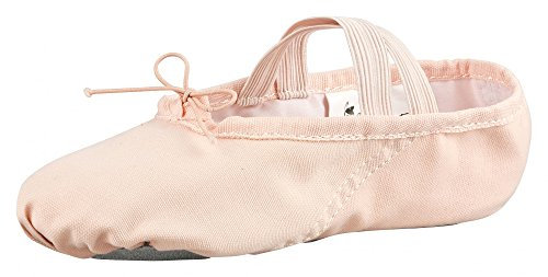 tanzmuster Ballettschuhe Mädchen - DANI - ganze Ledersohle- Rosa-Apricot Größe 34 - Ballettschläppchen für Kinder - rosa Tanzschuhe fürs Ballett