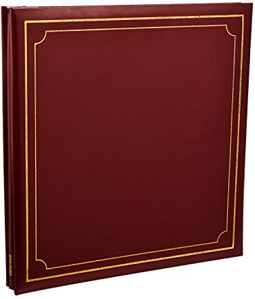 Arpan Extra-Large 32x26cm Self Adhesive Photo Album 24/Sheets 48/Sides Leather Look Padded Cover Post Bound - Red