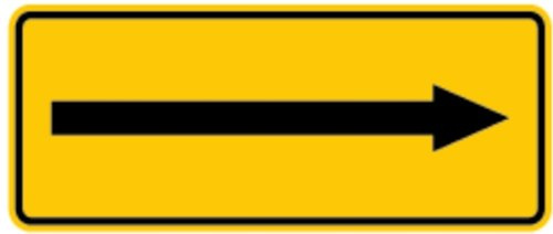LEMAX® Hinweisschild, Richtungspfeil, 100 x 240 mm Alu geprägt gelb/schwarz/Randfarbe: schwarz 240x100mm