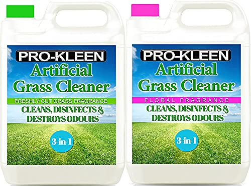 Pro-Kleen Artificial Grass Cleaner Floral Fragrance - Perfect for Homes with Dogs - Cleans, Disinfects, Deodorises & Fragrances - 5 Litre Super Concentrate: Makes 15 Litres (Floral 5L Grass 5L)