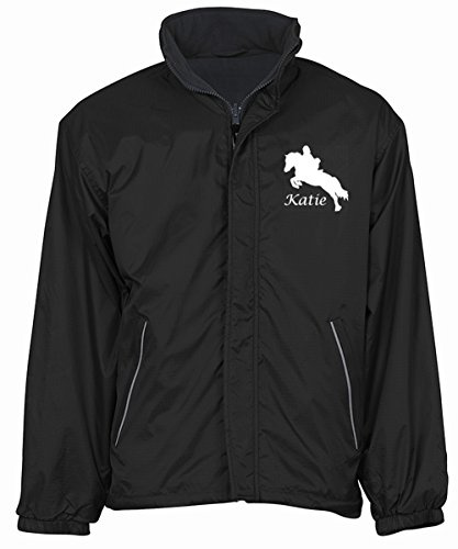 Luvponies Veste d'équitation personnalisée pour fille (noir, âge 9-10 ans)