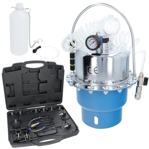 GEPCO Appareil de purge de frein 5 litres pour freins à air comprimé Adaptateur pneumatique Outil de purge de frein 11 pièces