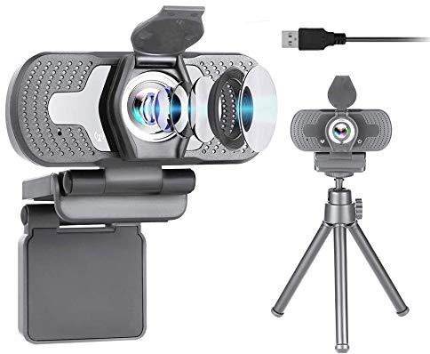 DERICAM Cámara Web 1080P con micrófono, cámara Web USB para computadora, cámara para computadora Plug and Play para PC/Mac para transmisión de videollamadas, conferencias, Juegos, Clases en línea