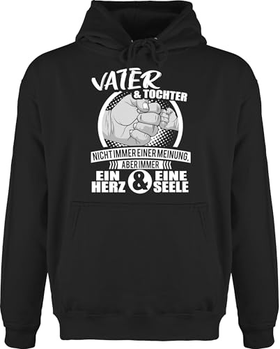 Hoodie Herren Pullover Männer - Sprüche Statement mit Spruch - Papa und Tochter Immer ein Herz & eine Seele - M - Schwarz - sprüche+pullover sprueche vater pulli sprueche+pullover sprüchen papas