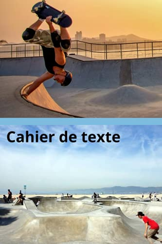 cahier de texte skateboard collège ou primaire - 220 pages pour noter ses devoirs de septembre 2020 à aout 2021