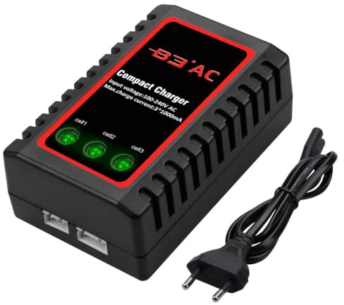 Haisito B3 Lipo Ladegerät für 2S 3S Akku (7.4V, 11.1V), Kompaktes Airsoft-Schnellladegerät (100-240V) für RC Quadcopter RC Drone Car Boat