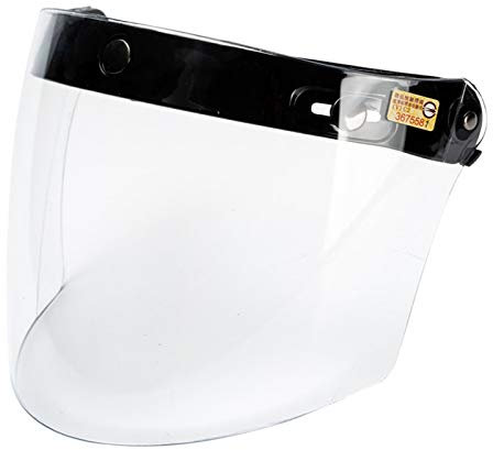 balikha Open Face Wind Shield 3 Snaps Helmet Visor Wind Shield Lens,Motorbike Helmet Lens,Universal Clear