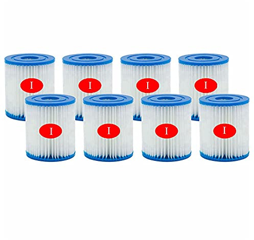 Mscomft Für Bestway Pool-Filterkartusche Größe 1, Filterkartusche für aufblasbares Schwimmbecken, 3,1 x 3,5 Zoll Ersatz-Easy-Filterkartusche für Bestway Typ I (8 PCS)