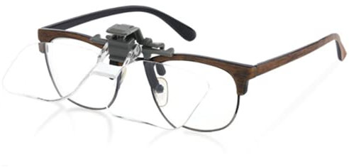 Lupe Clip 2X Vergrößerungsbrille Leselupe für Brillenträger Lupenclip Tragbar Lupenbrille mit Nasenpads Brillenlupe Vorsetzbrille Lesehilfe Brille Vergrößerungsglas für Juwelier Reparatur Miniatur