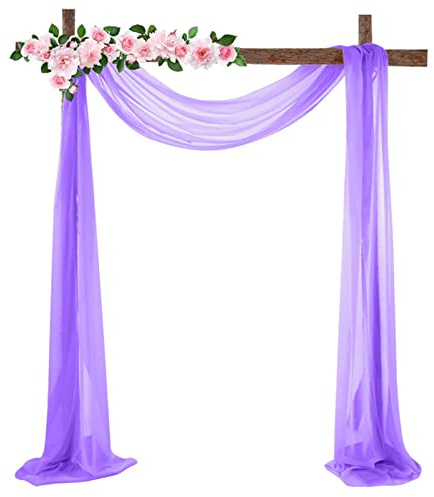 ZOYIEP Cortina transversal, arco de boda, decoración de manos libres, para boda, salón, ventana, decoración (lila, 70 x 550 cm)