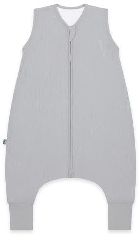 emma & noah Baby Schlafsack mit Füßen 1.0 TOG, Ganzjahres Schlafsack mit Beinen für den Frühling, Sommer und Herbst, 100% Bio-Baumwolle, Oeko-TEX Zertifiziert (Essential Grau, 70 cm)