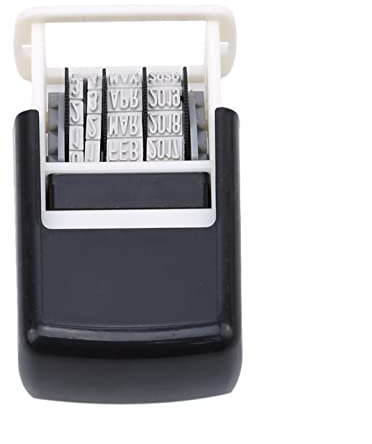 COMSY Mini-Datumsstempel 4 Mm Verstellbar Selbstfärbend Datumsstempel Selbstfärbend Manuell Verstellbar Für Büro Lehrer Und Rechnung Jahr/Monat/Tag,Schwarz