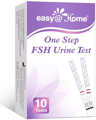 Easy@Home Wechseljahre Teststreifen – 10 FSH Teststreifen mit App-Tracking Menopause Selbsttest für Zuhause FSH Urintest Schnelles Ergebnis Hormon Test zur frühzeitigen Erkennung der Wechseljahre