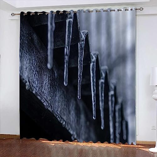 Verdunkelungsvorhang Ösen 2Er Set Kreativer Eispickel 300 X 280 cm Vorhang Blickdicht Ösenschal Vorhänge Küche Gardinen Blickdicht Thermo Gardinen Für Schlafzimmer Raum Verdunkeln -3W0S/Z4N