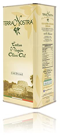 OLIO EXTRAVERGINE D'OLIVA IN LATTINA DA 5 LT - ESTRATTO A FREDDO - 100% ITALIANO (Amabile/Delicato)