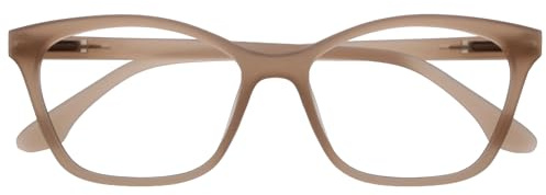 OPULIZE KAT Lesebrille - Cat-Eye Katzenaugen-Fassung - Matt Taupe - Herren & Damen - Federscharniere - R59-U - +2.50