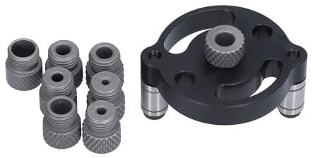 LCCEERD Bohrpositionierer für gerade Löcher, Bohrführung für Holzdübel mit 8 Bohrbuchsen 3-10 mm, Bohrortung für Massivholz, Hartholz