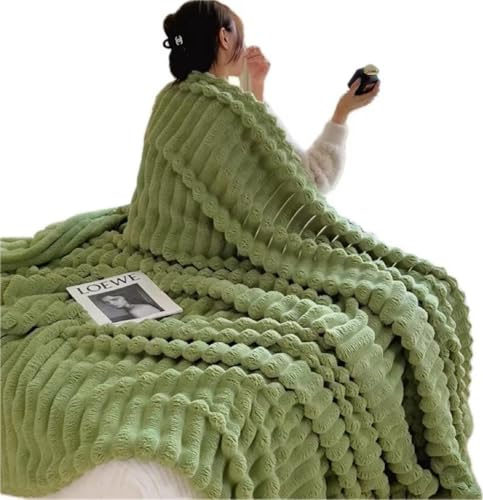 Boikey Kuscheldecke Flauschig Decke Flanell Überwurfdecke für die Couch, Superweiche Warme Bettüberwurf Decke Gemütliche Decken für Damen, Vielseitig Blanket Für Bett Sofa (Matcha-Grün, 150X200cm)