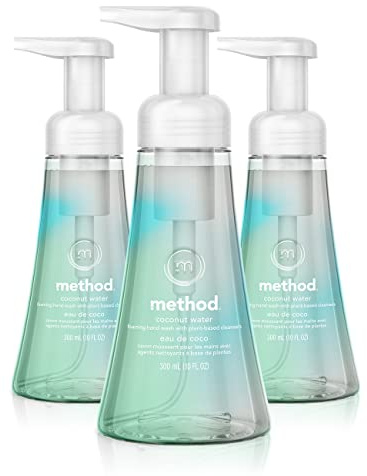 Method Foaming Hand Wash, Coconut Water, 10 ounce (Pack of 3)