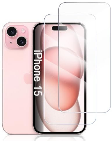 Hhfcryst Pellicola Idrogel Protettiva per iPhone 15, 3 Pezzi HD Trasparente Morbido TPU Protezioni per Lo Schermo(Non Vetro Temperato)