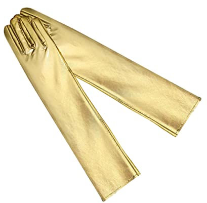 WRITWAA Cosplay Ballhandschuhe Aus Glänzendem Elegante Kurze Damenhandschuhe Für Kostümpartys Hochzeiten Opernaufführungen Und Besondere Anlässe