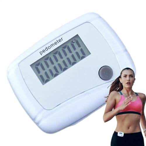 Simple Pedometers: Easy Step Counter, Clip Walking | Fitness Monitor, Digital Display, Long Battery Life, Secure Lanyard Accessory, TRO