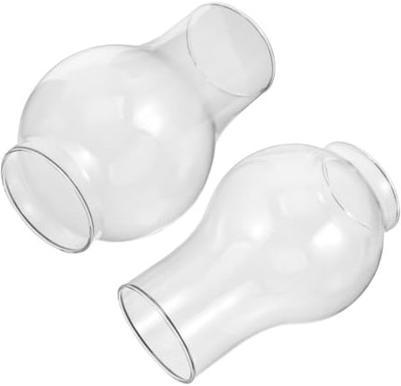 DECHOUS 2stücke Öllampe Glas Lampenschirm Ersatz Vintage Kerosinlampe Glasschirm Handgefertigt Robust Langlebig Dekorativer Lampenschirm Für Innenräume Und Camping