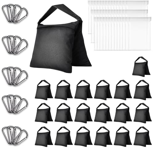 EMART Heavy Duty Sandbag Photo Studio Weight Bag Saddlebag Design for Photography Light Stand Tripod, Outdoor Patio, Sports, Pop up Tent, Umbrella Base, Camping, Fishing Chair -(Black-20 Packs)