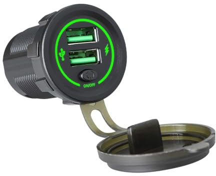 Adaptador de toma de corriente con interruptor de carga USB de 36 W, 12 V, 24 V, coche, camión, barco, motocicleta, enchufe