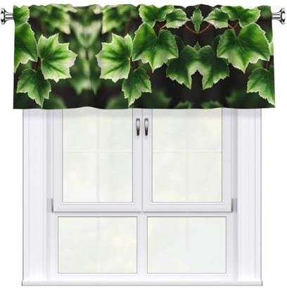 MDATT Cortinas cortas con diseño de árbol de hiedra para cámper, pequeños niveles de cortina para cubrir ventanas de cocina, cafeterías