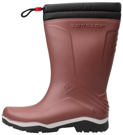 Dunlop Blizzard – termiska snöstövlar – vadderade vinterstövlar för män och kvinnor – 100% vattentäta och varma storlekar 36–48, Vinröd, 40 EU