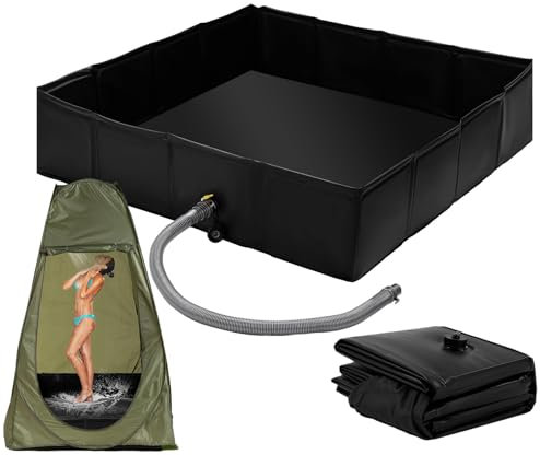 Camping Shower Base,Portable Camping Enclosure Shower Base | Drainage Hole Increased Height Basin Waterproof Outdoor Solution for Campsite RV