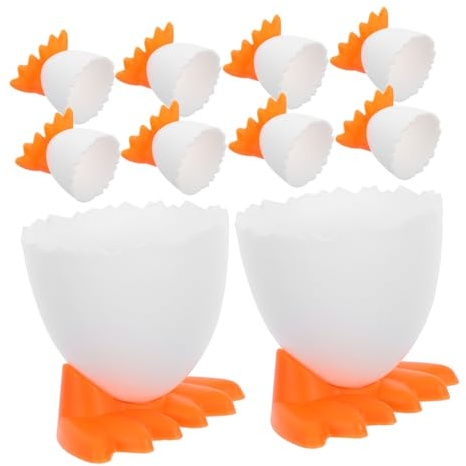 Mikinona 20piezas Hueveras Plástico Divertidas Con Diseño De Soportes Creativos Para Huevos Cocidos y Snacks Contenedores Originales Para Desayuno