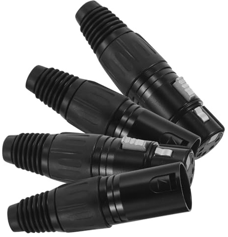 EPIGEIST 4 pièces Connecteurs XLR Broches Noirs Adaptateurs Audio Équilibrés Mâle et Femelle Cuivre pour Microphones et Consoles de Mixage Convertisseurs Ligne Stables et Polyvalents