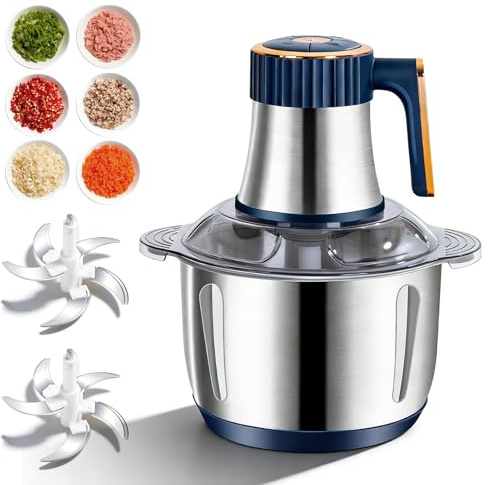 Zerkleinerer Elektrisch,5L Universalzerkleinerer Mit Zwei Schneidemessern,Multizerkleinerer, 500W, 5-Stufen Einstellbar,Multi Zerkleinerer Für Fleisch,Gemüse,Obst Und Babynahrung