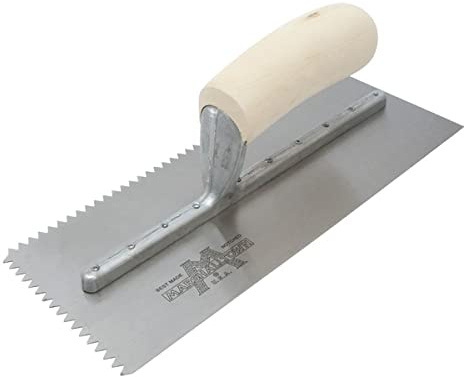 Marshalltown 779S Flooring & Tiling Notched Trowel 1/4 X 1/4 V Curved Wood