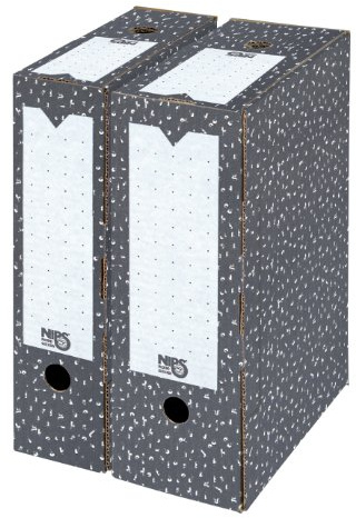 NIPS 152391124 ARCHIV-ABLAGEBOX 80 FOOLSCAP, B 8,0 x T 25,5 x H 37,0 cm, 20er Packung, anthrazit/weiß