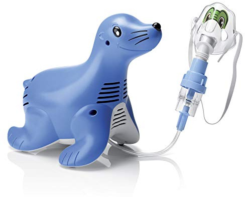 Philips Respironics Sami der Seehund Kompressor-Verneblersystem mit wiederverwendbarem SideStream -Vernebler mit Schlauch, Tucker die Schildkröte Maske, 5 Ersatzfiltern und Tragetasche, HH1304/00