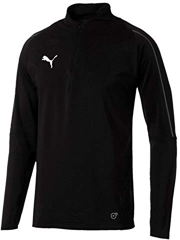 Puma Men Final Training 1/4 Zip Top Track Jacket - Black/Asphalt, Large