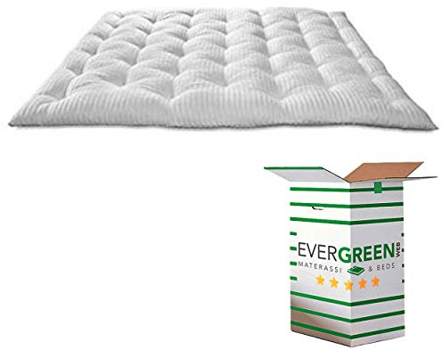 EVERGREENWEB Topper aus Memory Foam Flocken 140x190 cm, Doppelbett Matratzenauflage 7 cm Hoch, Orthopädische Matte aus Viscoschaumstoff, Weiß Hypoallergen Matratzenschoner Weich und Bequem | DREAME