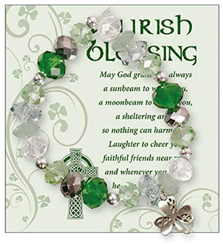 The Healing Corner St.Patrick's Day Bracelet Irish Blessing Verse St Patricks Green Bracelet