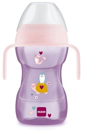 MAM Tazza Fun To Drink Cup con Manici e Beccuccio Rigido, 8+ Mesi, 270 ml, Rosa