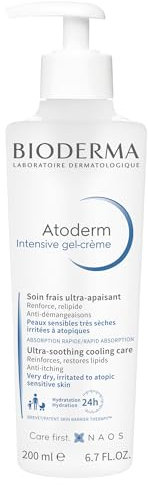 BIODERMA Atoderm Intensive Gel-Crème nährendes und kühlendes Anti-Juckreiz-Körperpflegegel, 200 ml Gel
