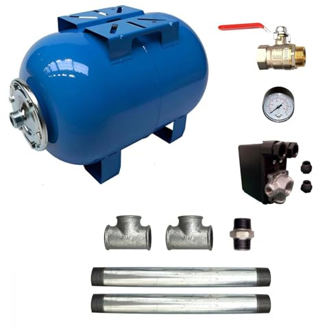 Kit Soplador de agua Horizontal 200L - 11/4 con Presostato y Manómetro
