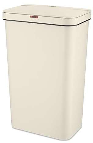 Tower T838005C Sensor Bin with Retainer Ring, Battery-Operated, 50L, Cream