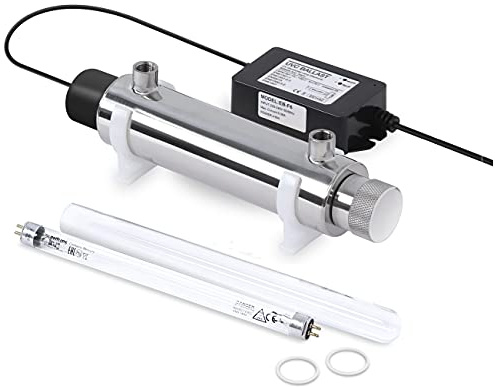 UV Anlage Wasserfilter Desinfektionsanlage mit UV Lampe 6 watt, Durchfluss 2l/min für Mikrofilteranlagen und Umkehrosmoseanlagen