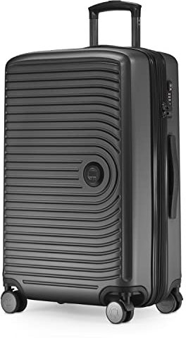 HAUPTSTADTKOFFER Mitte - Mittelgroßer Hartschalenkoffer, TSA, 4 Rollen, Check-In Gepäck mit 8 cm Volumenerweiterung, 68 cm, 88 L, Graphite