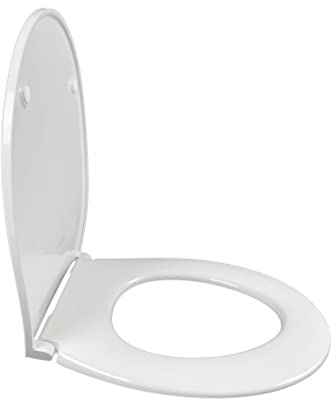Jacob Delafon Abattant WC Patio ss Bride, Extra-Plat Frein de chute, Blanc | Descente progressive silencieuse, déclipsable pour un nettoyage facile